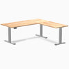 Desky L-shape dual rubberwood natural 1800mm in gray