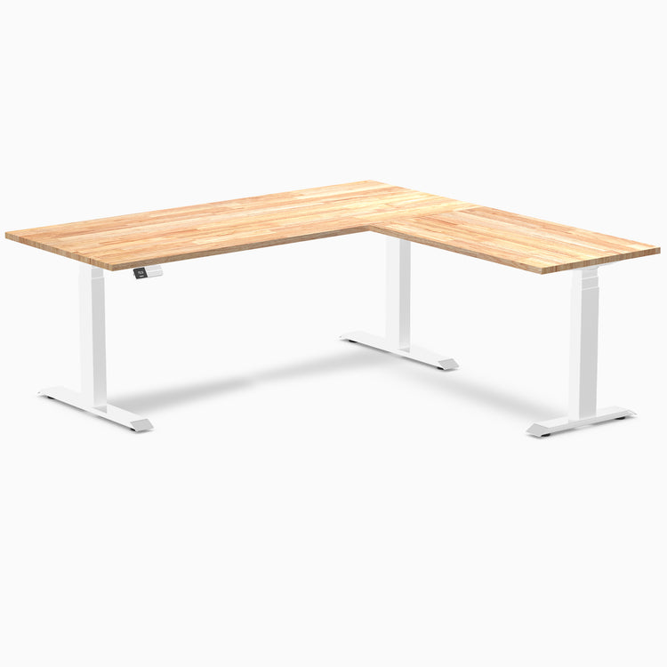 Desky L-shape dual rubberwood natural 1800mm in white