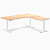 Desky L-shape dual rubberwood natural 1800mm in white