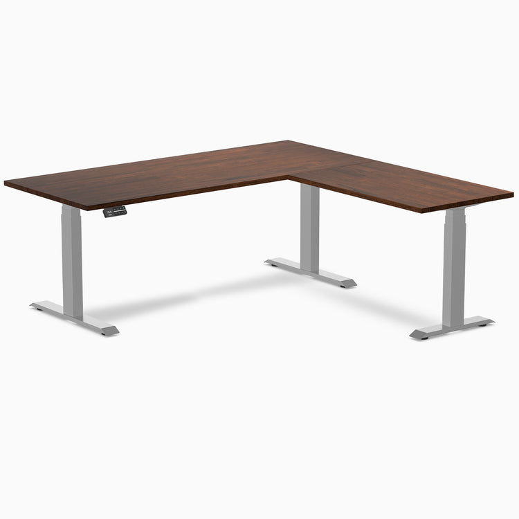 Desky L-shape dual rubberwood red walnut 1800mm in gray