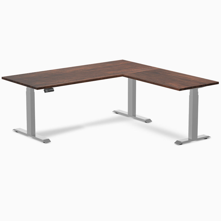 Desky dual softwood L-shape desk 1800mm rustic pine in gray