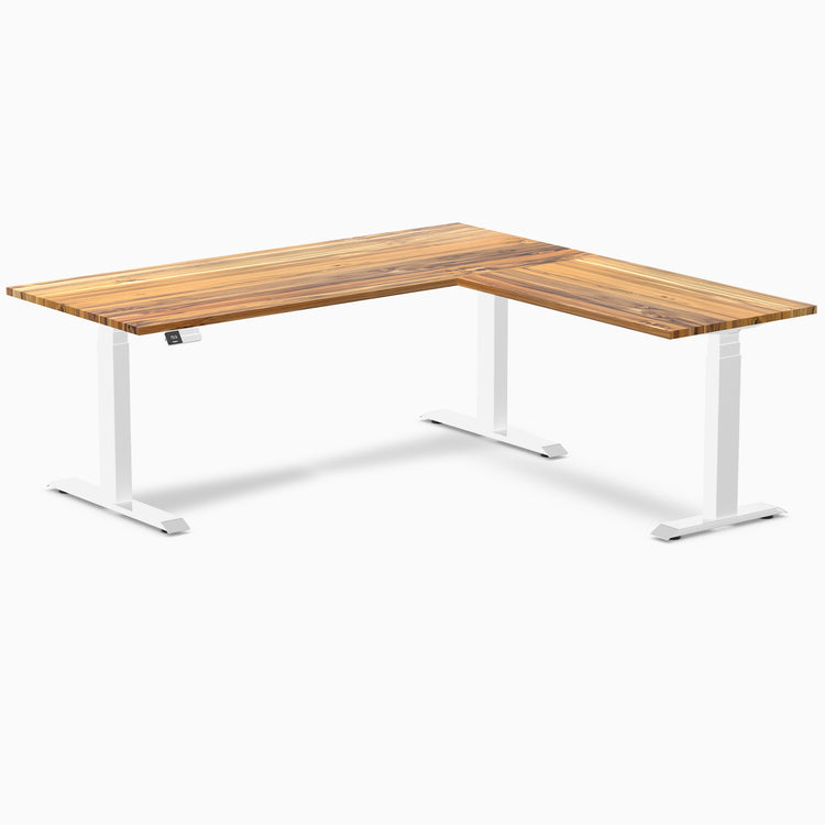 L-shape dual hardwood teak 1800mm in white