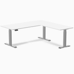 Desky L-shape dual 1800mm white in gray