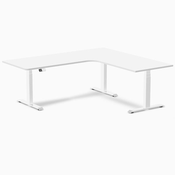 Desky L-Shape Melamine Sit Stand Desk-White Desky®