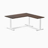 L-shape zero rubberwood fixed dark walnut 1500mm with white legs