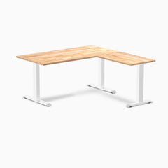 L-shape zero rubberwood fixed rubber natural 1500mm with white legs