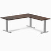 L-shape zero rubberwood fixed dark walnut 1800mm with gray legs