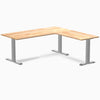 L-shape zero rubberwood fixed rubber natural 1800mm with gray legs