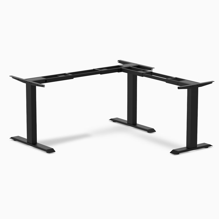 fixed l-shape desk frame black - desky