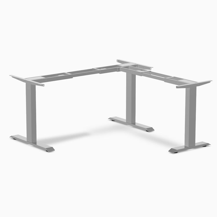 Desky Zero Fixed L-Shape Desk Frame in gray