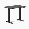 800mm desky dual mini desk in burnished top and black legs