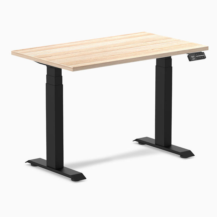 1000mm desky dual mini desk in classic oak top and black legs