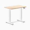 800mm desky dual mini desk in classic oak top and white legs