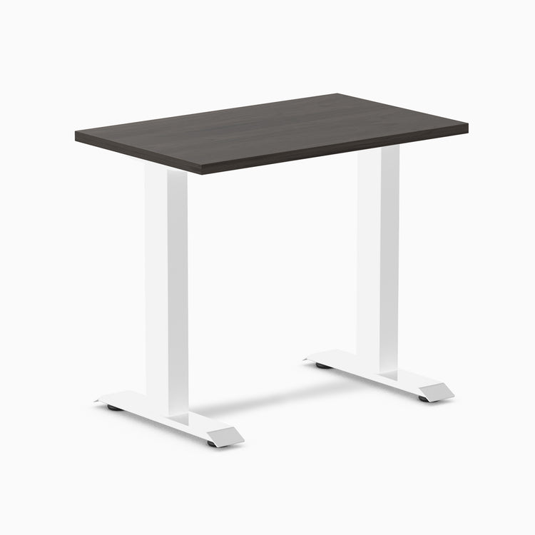 Desky fixed mini laminate desk 800mm burnished in white legs 