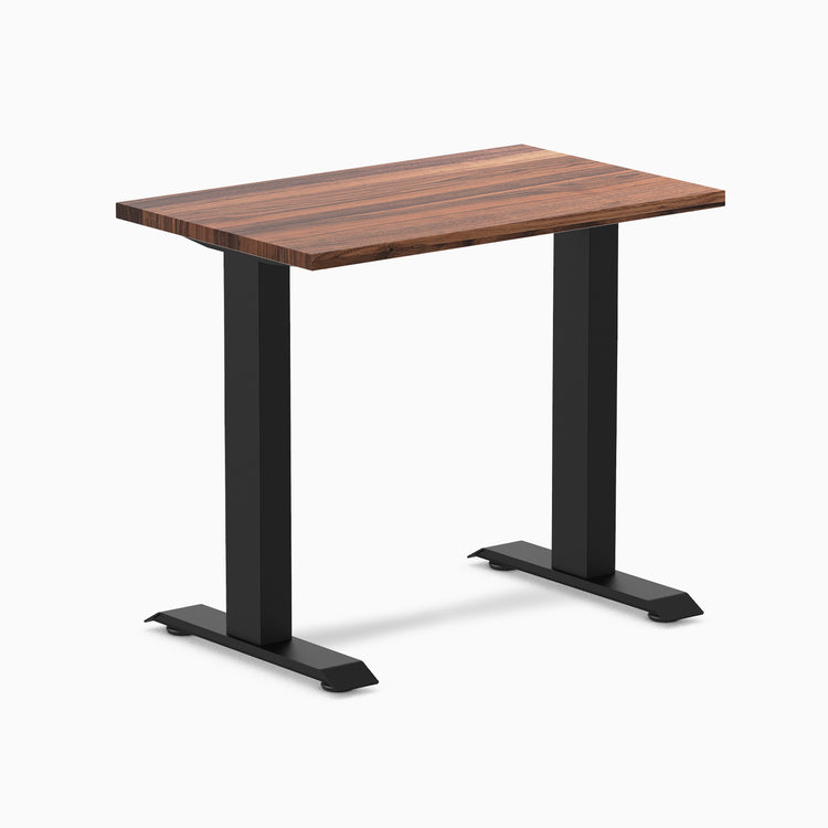 Desky fixed mini hardwood walnut 800mm in black legs