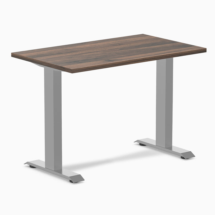 Desky fixed mini laminate desk 1000mm jarrah in gray legs 