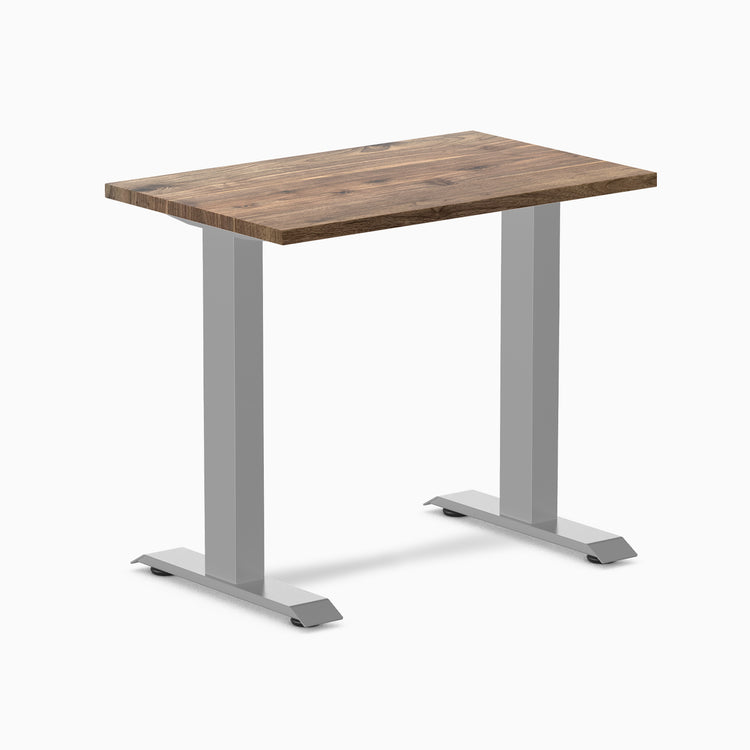 Desky fixed mini hardwood natural walnut 800mm in gray legs