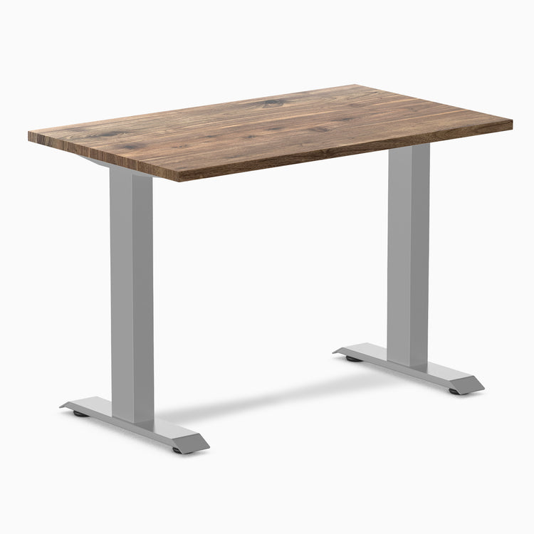 Desky fixed mini hardwood natural walnut 1000mm in gray legs