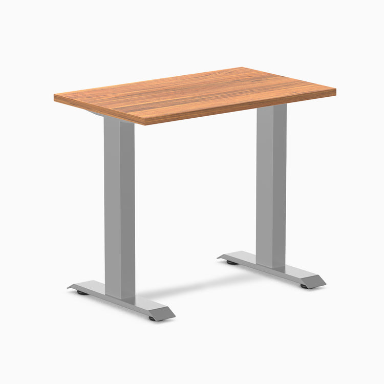 Desky fixed mini laminate desk 800mm prime oak in gray legs 