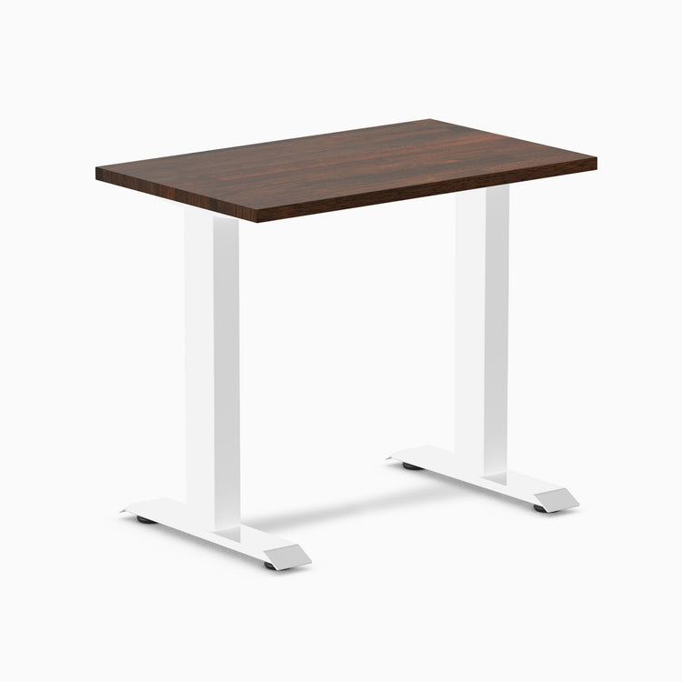 Desky mini fixed rubberwood dark walnut 800mm in white legs