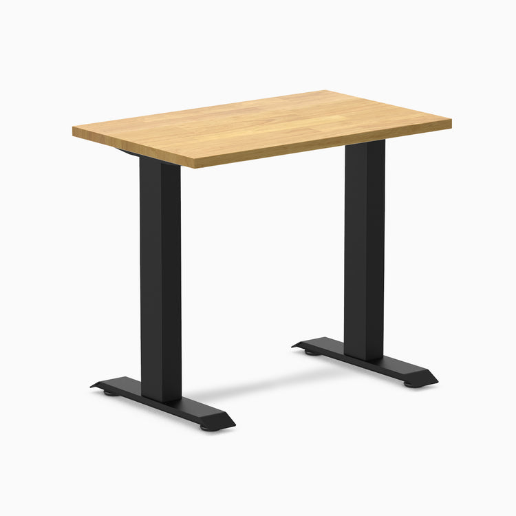 Desky mini fixed rubberwood light oak 800mm in black legs