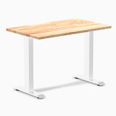 Desky mini fixed rubberwood natural 1000mm in white legs
