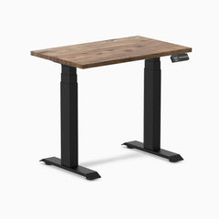 Desky dual mini hardwood natural walnut 800mm in black