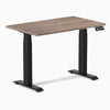 1000mm desky dual mini desk in natural walnut top and black legs