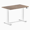 1000mm desky dual mini desk in natural walnut top and white legs