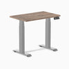 800mm desky dual mini desk in natural walnut top and grey legs