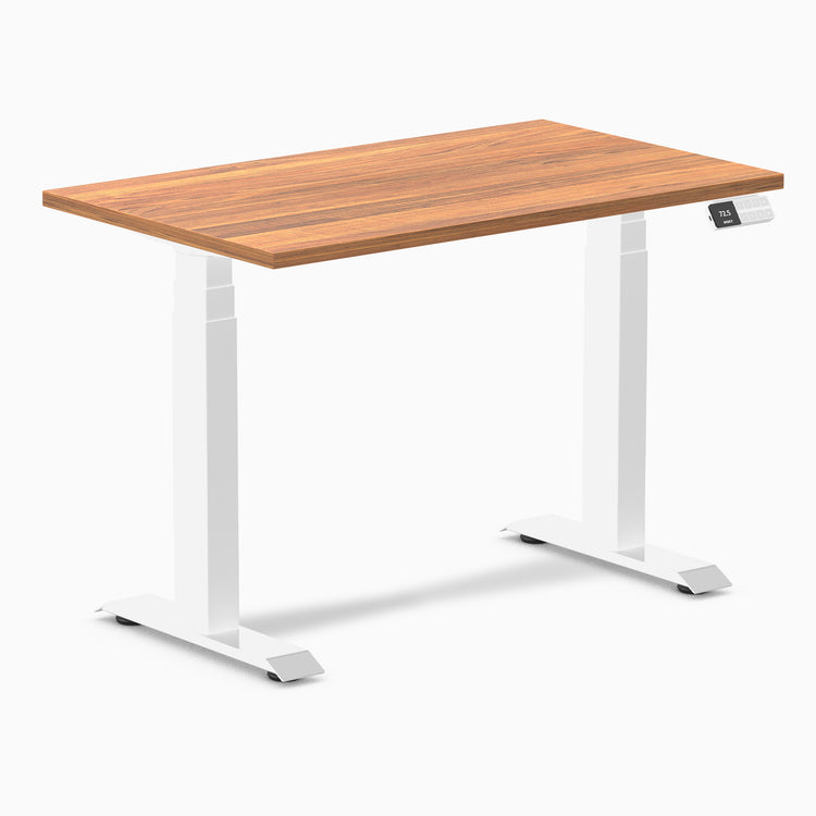 1000mm desky dual mini desk in prime oak top and white legs