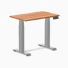 800mm desky dual mini desk in prime oak top and grey legs