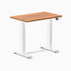 800mm desky dual mini desk in prime oak top and white legs