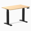 1000mm desky dual mini desk in sublime teak top and black legs