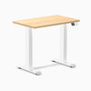 800mm desky dual mini desk in sublime teak top and white legs