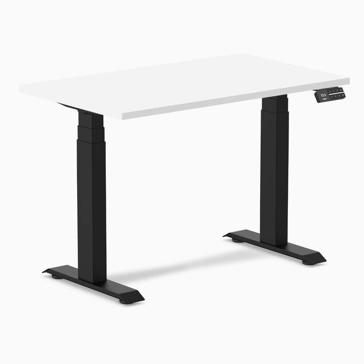 1000mm desky dual mini desk in white top and black legs