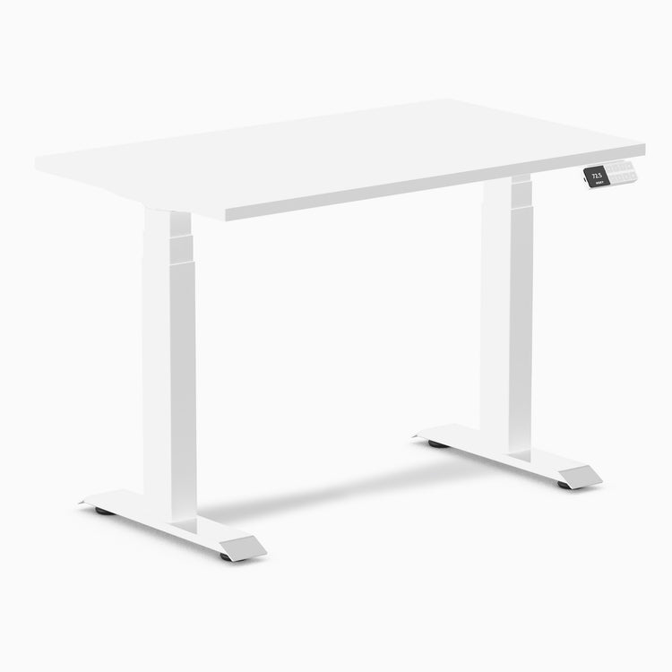 1000mm desky dual mini desk in white top and white legs