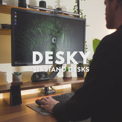 dual hardwood sit stand desk