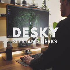 Desky Bamboo L-Shape Sit Stand Desk image 2