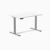 1200mm single sit stand desk in white and grey legs