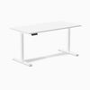 1500mm single sit stand desk in white and white legs