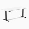 1800mm single sit stand desk in white and black legs