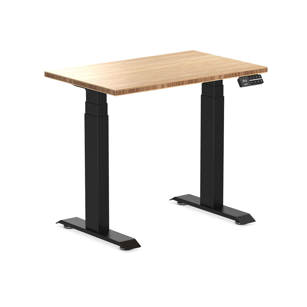 Wooden Desk for Home Office, Low Profile Desk, Floating Monitor