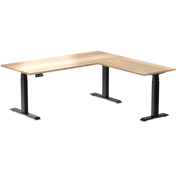 hardwood l-shaped desk