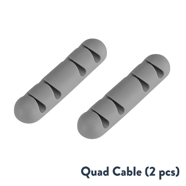 grey cable quad clip 2 pack