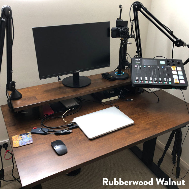 rubberwood walnut stain monitor stand